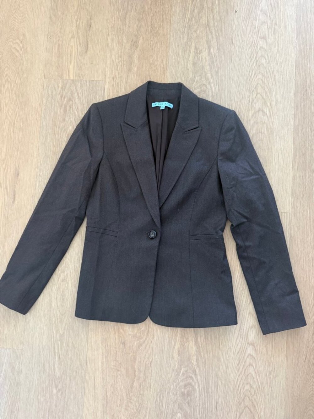 Antonio Melani Charcoal Gray Blazer Single Button Size 4
